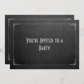 Chalkboard met Famcy Border Generic Party Kaart (Voorkant / Achterkant)