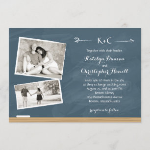 Chalkboard met foto's   Weddenschap Kaart
