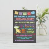 Chalkboard Mexicaanse Fiesta Couples Douche Kaart (Staand voorkant)