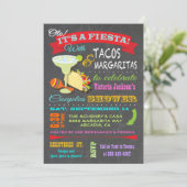 Chalkboard Mexicaanse Fiesta Couples Douche Kaart (Staand voorkant)