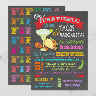 Chalkboard Mexicaanse Fiesta Couples Douche Kaart