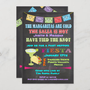 Chalkboard mexicaanse fiesta post bruiloft kaart