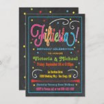 Chalkboard Mexican Fiesta 50th Party Invitation<br><div class="desc">Super fun and colorful Mexican Fiesta 50th party invitation with bright colors and confetti on a chalkboard background. Wording can be changed  under "fiftiesta" to fit your needs!</div>