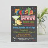 Chalkboard Mexican Fiesta Bachelorette Party Kaart (Staand voorkant)
