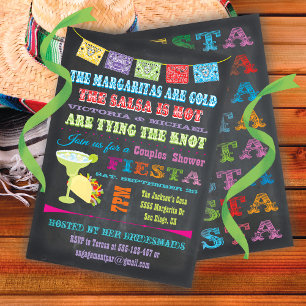 Chalkboard Mexican Fiesta Couples SHower Kaart