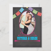 Chalkboard Mexican Fiesta met foto terug Kaart (Achterkant)