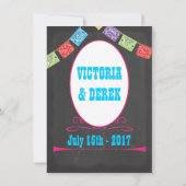 Chalkboard Mexican Fiesta Post Wedding Kaart (Achterkant)