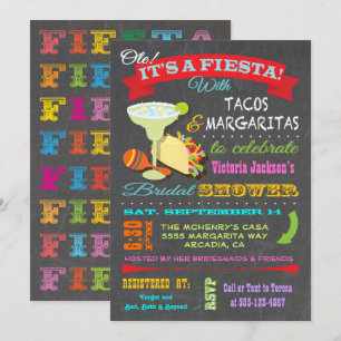 Chalkboard Mexican Fiesta Vrijgezellenfeest Kaart