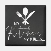 Chalkboard | "Mijn keuken Mijn regels" | Fridge Ma Magneet (Voorkant)