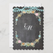 Chalkboard Mint Bunting Pennant Garland Wedding Kaart (Achterkant)