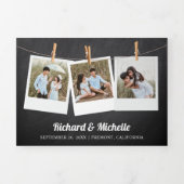 Chalkboard Mint Floral Mason Jar Lace Wedding Drieluik Uitnodiging (Cover)