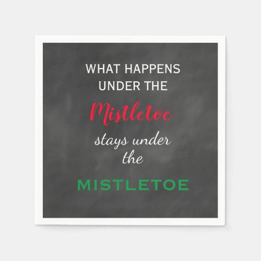 Chalkboard Mistletoe Holiday Servet (Voorkant)