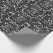 Chalkboard Mistletoes White Script Merry Kerstmis Cadeaupapier (Hoek)