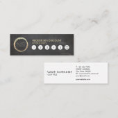 Chalkboard Modern Gold Circle Monogram Loyalty Mini Visitekaartje (Voorkant / Achterkant)