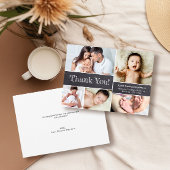 Chalkboard Modern Photos Baby shower Hartelijk dan Bedankkaart