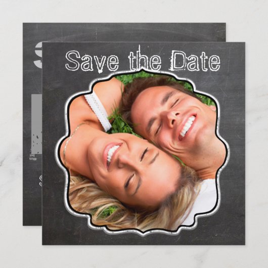 Chalkboard  Modern sparen de Datum Save The Date (Voorkant / Achterkant)