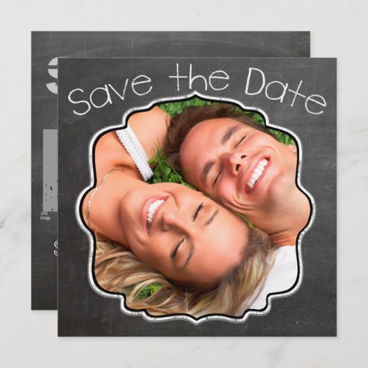 Chalkboard  Modern sparen de Datum Save The Date (Voorkant / Achterkant)