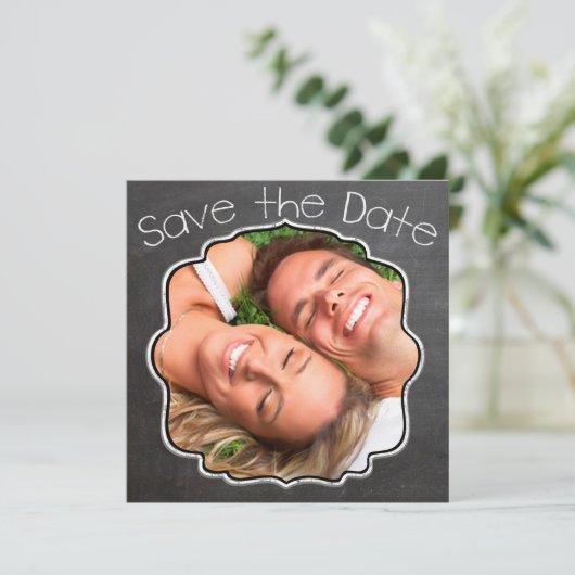 Chalkboard  Modern sparen de Datum Save The Date (Staand voorkant)