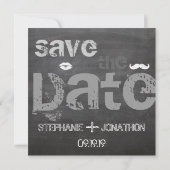 Chalkboard  Modern sparen de Datum Save The Date (Achterkant)
