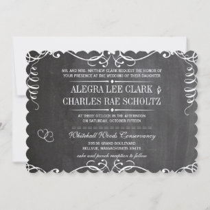 Chalkboard Modern  Typografie Invite Kaart