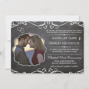 Chalkboard Modern  Typografie Invite Kaart