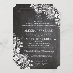 Chalkboard Modern  Typografie Invite Kaart