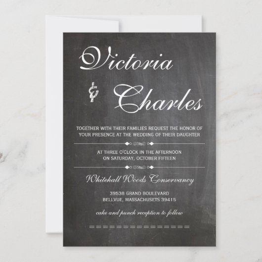 Chalkboard Modern Typografie Invite Kaart (Voorkant)