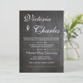 Chalkboard Modern Typografie Invite Kaart (Staand voorkant)