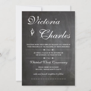 Chalkboard Modern  Typografie Invite Kaart