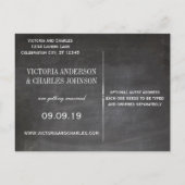 Chalkboard Modern  Typografie Save the Date Aankondigingskaart (Achterkant)