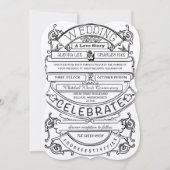 Chalkboard  Modern Typography Wedding Kaart (Voorkant)
