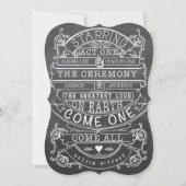 Chalkboard  Modern Typography Wedding Kaart (Achterkant)