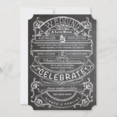 Chalkboard  Modern Typography Wedding Kaart (Voorkant)