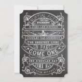 Chalkboard  Modern Typography Wedding Kaart (Achterkant)