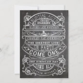 Chalkboard  Modern Typography Wedding Kaart (Achterkant)