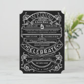 Chalkboard  Modern Typography Wedding Kaart (Staand voorkant)