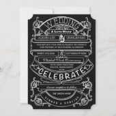 Chalkboard  Modern Typography Wedding Kaart (Voorkant)