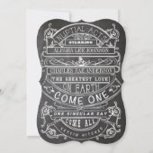 Chalkboard  Modern Typography Wedding Kaart (Achterkant)