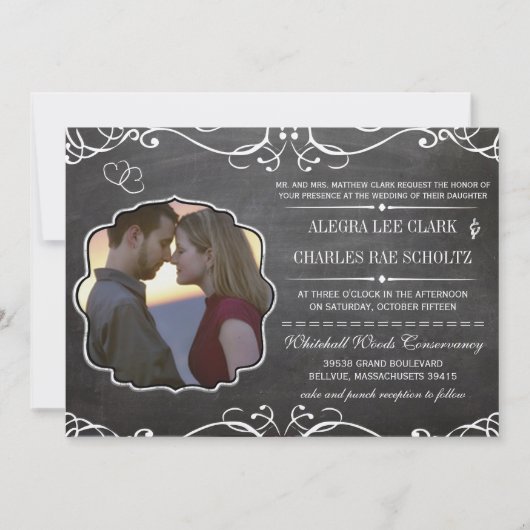 Chalkboard Modern Victoriaans Typografie Kaart (Voorkant)