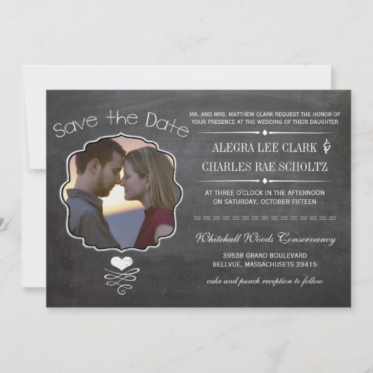 Chalkboard Modern  Victoriaans Typografie Kaart (Voorkant)