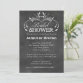 Chalkboard Moderne Douche nuptiale Invitations (Debout devant)