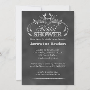 Chalkboard Moderne Douche nuptiale Invitations