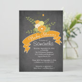 Chalkboard moderne Floral Baby Shower Invitations (Debout devant)