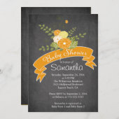 Chalkboard moderne Floral Baby Shower Invitations (Devant / Derrière)