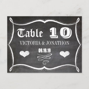 Chalkboard Moderne  Typografie Tabelnummer Briefkaart