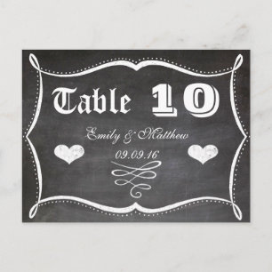 Chalkboard Moderne  Typografie Tabelnummer Briefkaart