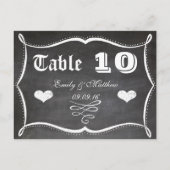 Chalkboard Moderne  Typografie Tabelnummer Briefkaart (Achterkant)