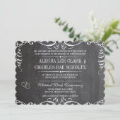 Chalkboard Moderne Typographie Vintage Invitation (Debout devant)
