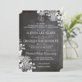 Chalkboard Moderne Typographie Vintage Invitation (Debout devant)