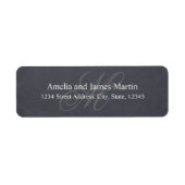 Chalkboard Monogram Bruiloft Label (Voorkant)